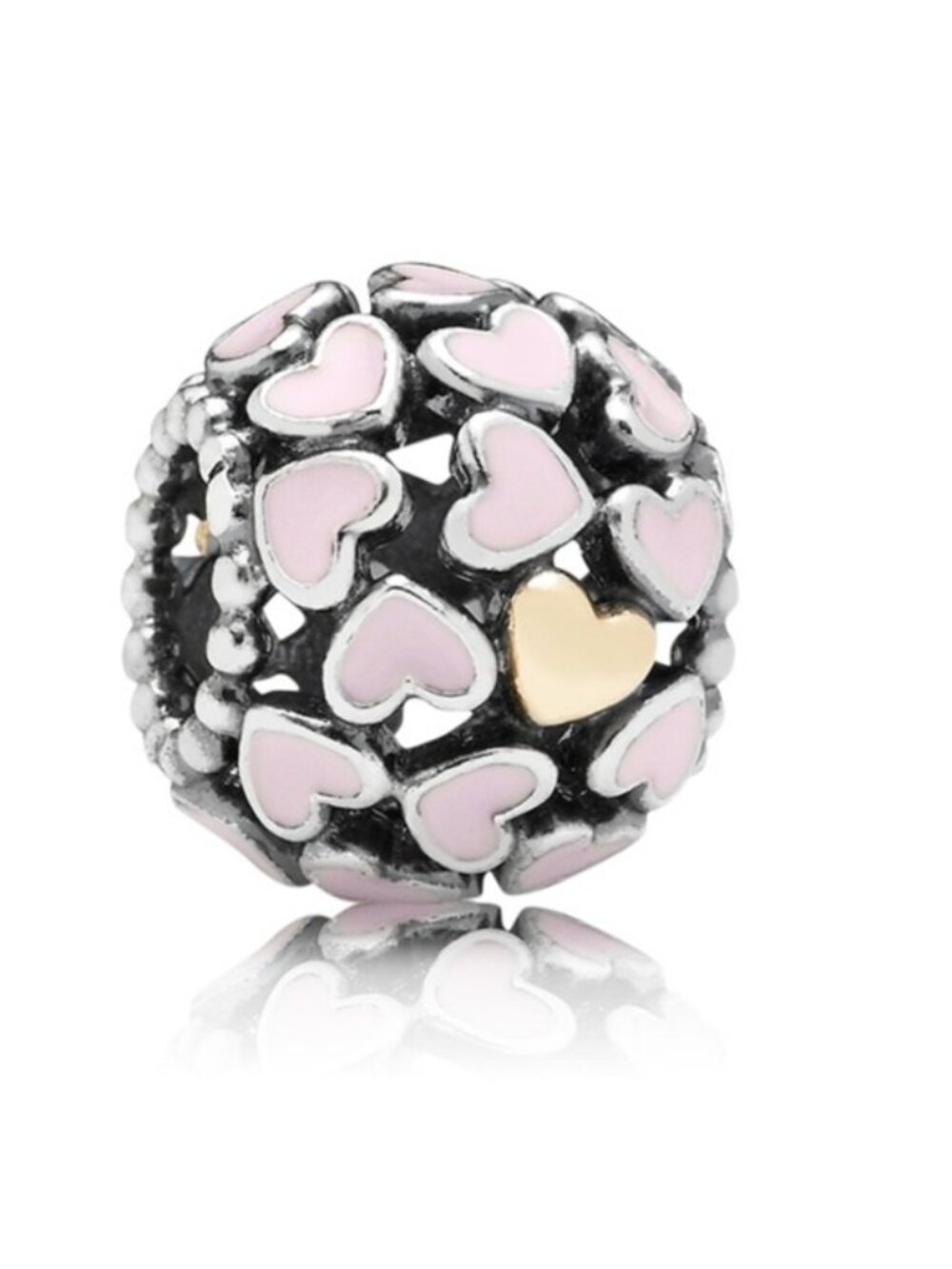 Pandora Sterling Silver + 14K Gold Abundance of Love Heart Bead 791283en40
